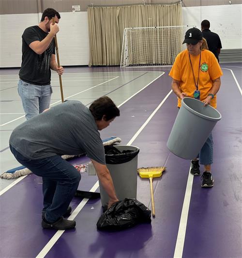 custodians cleaning at PHSC